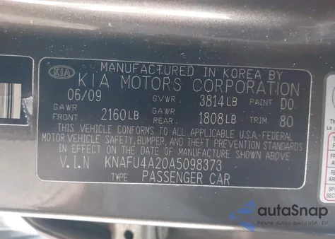 2010 Kia Forte Ex from USA, damaged, VIN KNAFU4A20A5098373
